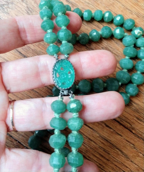 50's Aventurine choker 2 strand necklace - image 1