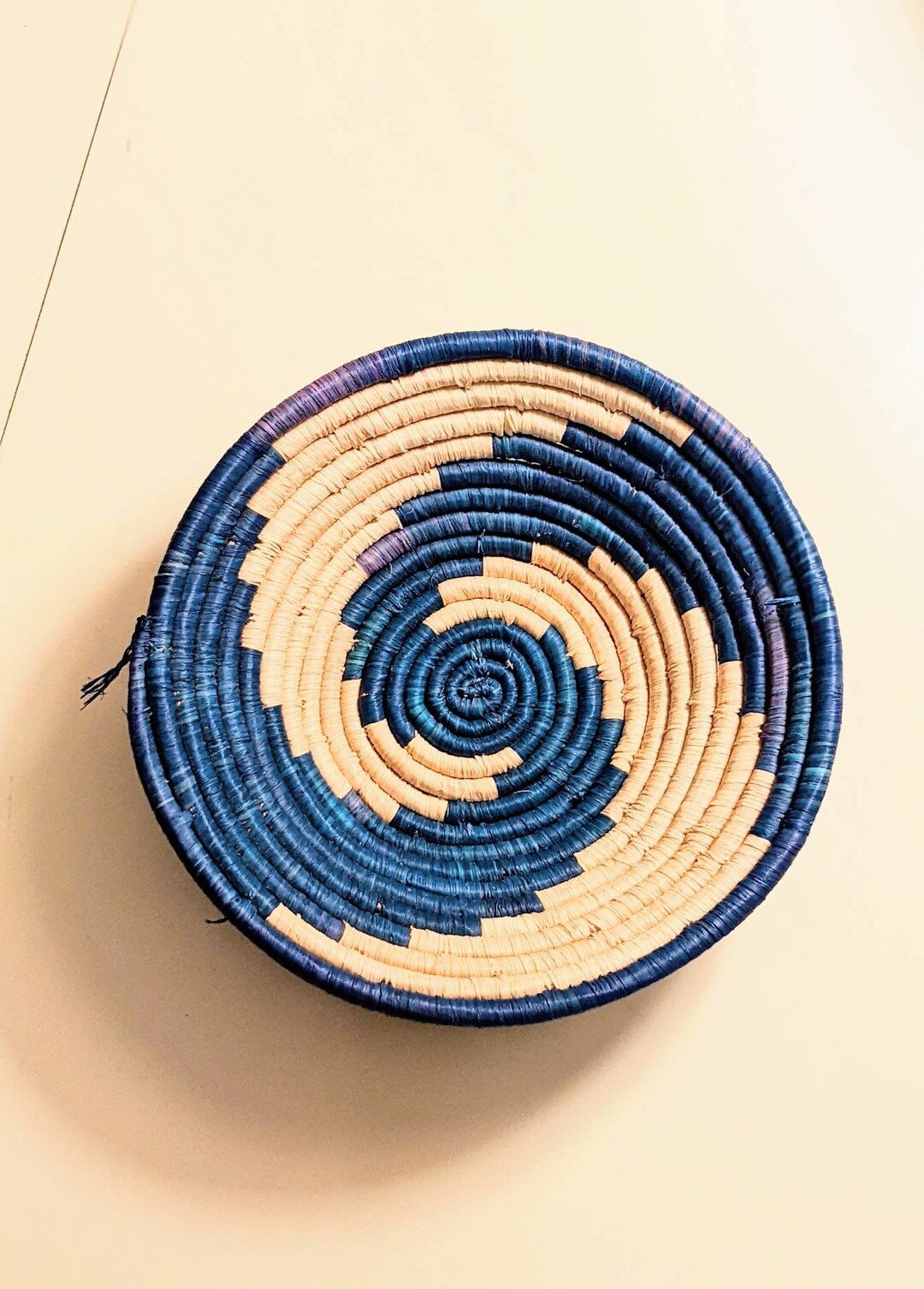 African Basket Bowl Blue 8 Etsy