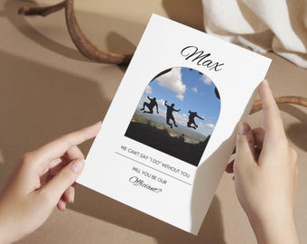 Officiant voorstel Officiant voorstel cadeau Officiant kaart bruiloft Officiant voorstel Word jij onze officiant Wil je met ons trouwen bewerkbaar