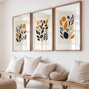 Botanical Illustration Set of 3: Abstract Boho Wall Art (Digital Download)