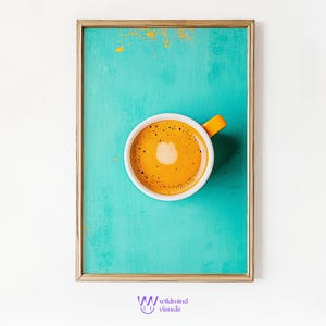 Espresso Love – Moderne Kaffee Wanddeko. Minimalistisches Poster für gemütliche Küche, Kaffeebar oder Café Einrichtung.