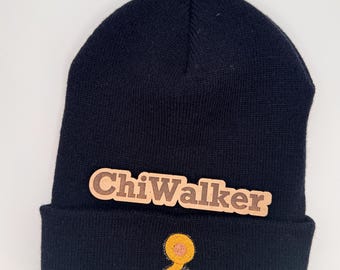 ChiWalker Sousaphone Beanie – Black Embroidered Band Hat, Low Brass Gift, Marching Band Musician Knit Cap