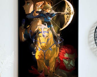 Zelda Tears of the Kingdom Canvas Art: Link & Ganondorf, Extra Large Print