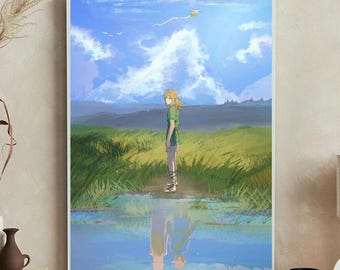 Zelda Tears of the Kingdom Link Art Print: Large Canvas Wall Decor