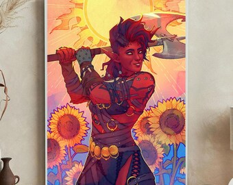 Karlach BG3 Canvas Print: Baldur's Gate 3 Extra Large Wall Art