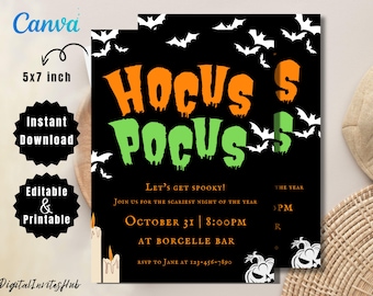Halloween Party Invitation Template: Editable 5x7 (Digital Download)