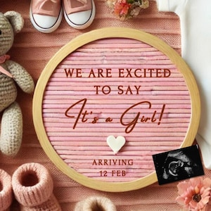 Girl Fall Pregnancy Announcement: Editable Social Media Template (Digital)