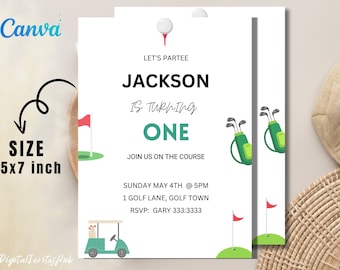 Golf Birthday Invitation: Par-Tee Party, Editable Template (Digital Download)