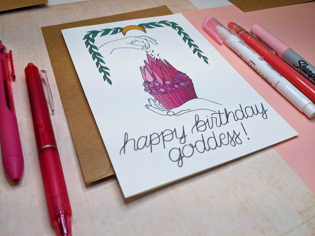 Happy Birthday Goddess - You Are My Goddess Birthday Card, Cupcake Card