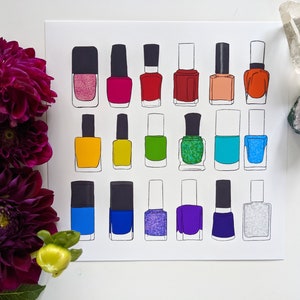 Nail Polish Print - Hand-Illustrated