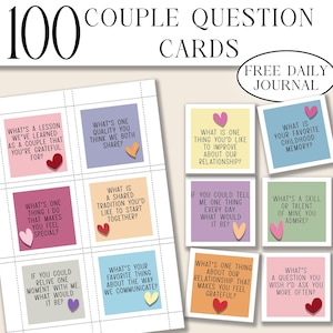 Printable Couple Question Cards, Relationship Conversation Starters, Fun Date Night Game, Couples Therapy Tool, Deep Connection Questions