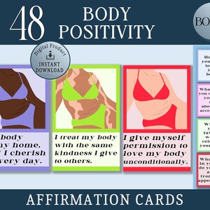 Carte di affermazione di positività del corpo: aumenta la fiducia in te stesso, abbraccia l'amor proprio e potenzia il tuo viaggio verso l'accettazione di te stesso e la forza interiore
