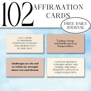 Set di carte di affermazione positiva - Note minimaliste di consapevolezza e amor proprio per ispirazione e motivazione quotidiane