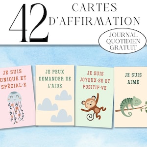 42 Cartes d'affirmation pour enfants, Cartes de motivation, Cartes d'affirmation imprimables, Cartes pour enfants