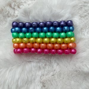 Rainbow peyote stitch Kandi cuff