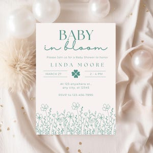 Baby in Bloom Invite | Baby Shower Invite | Spring Summer Baby Shower |Printable Babyshower Invitation | Digital Baby Shower Invite |