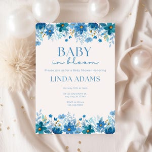 Baby in Bloom Invite | Baby Shower Invite | Spring Summer Baby Shower |Printable Babyshower Invitation | Digital Baby Shower Invite |