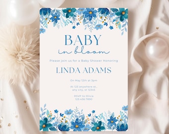 Invito Baby in Bloom / Invito Baby Shower / Baby Shower Primavera Estate / Invito Baby Shower Stampabile / Invito Baby Shower Digitale /