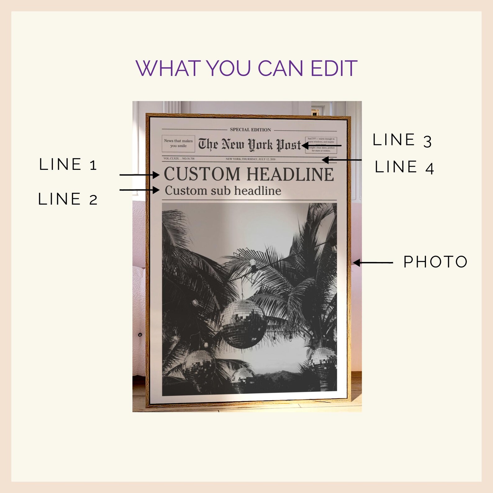 CUSTOM NEWSPAPER PRINT - Traditional Wedding Newspaper, Wedding Loved ...
