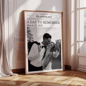 Personalized Newspaper Front Page Template – Custom Wall Art , Trendy Photo Gift for Special Days | Printable Digital Download