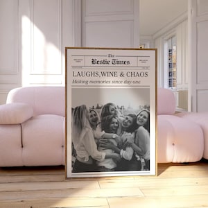 CUSTOM NEWSPAPER PRINT , Trendy Gift for Best Friends, Custom Wall Art News Print Poster, Printable Digital Download.