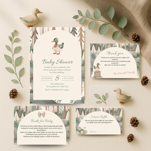 Mallard Duck Baby Shower Bundle : Rustic Forest theme (Editable Printable Download | DEL001)