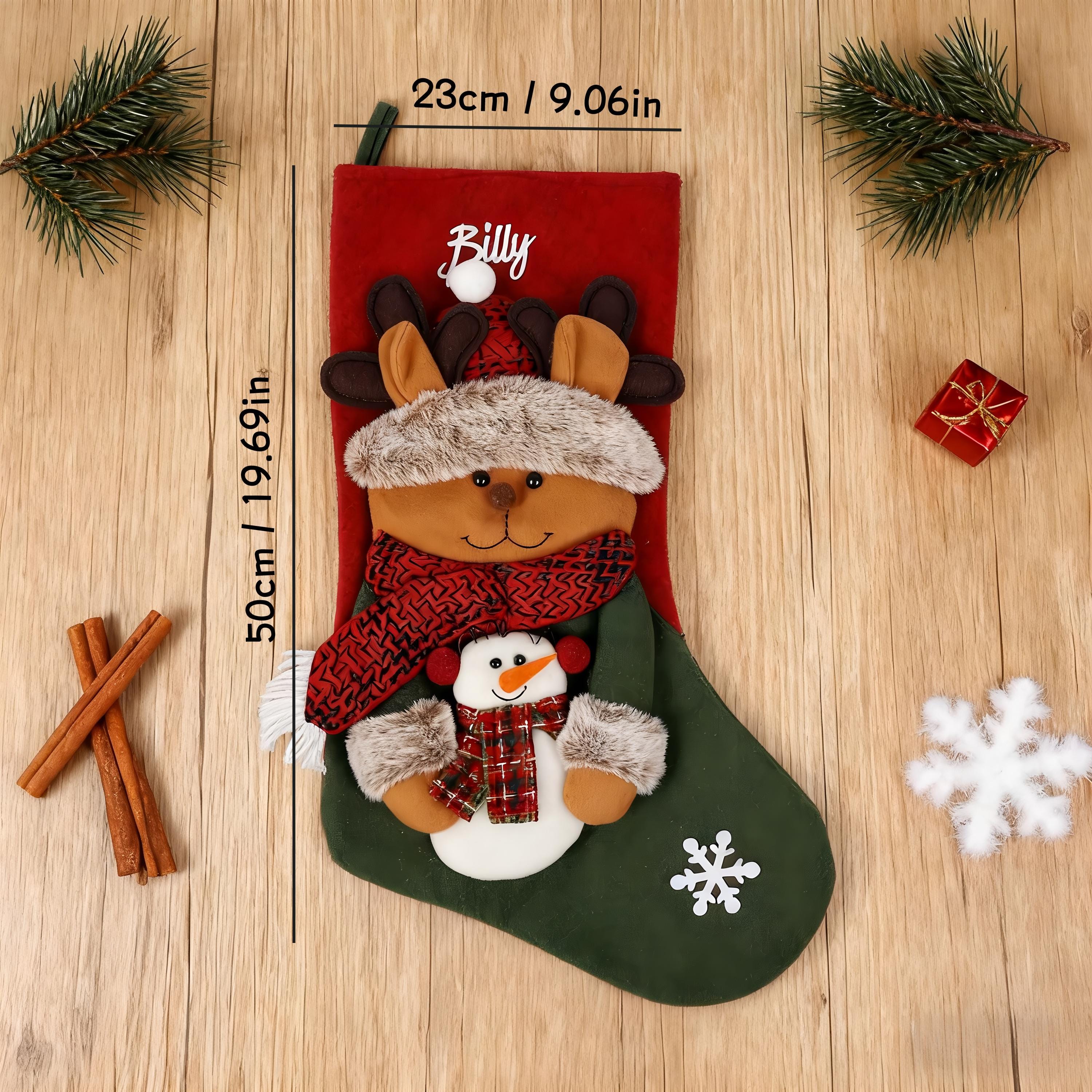 パーソナライズされたサンタクロースのストッキング、名前入り