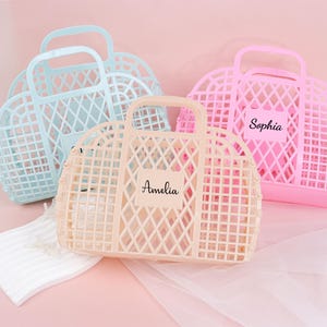 Personalized Jelly Bag with Name,Beach Jelly Bag,Jelly Plastic PursePlastic Straw Clutch,Retro Storage Organizer,Vintage Plastic Handbag