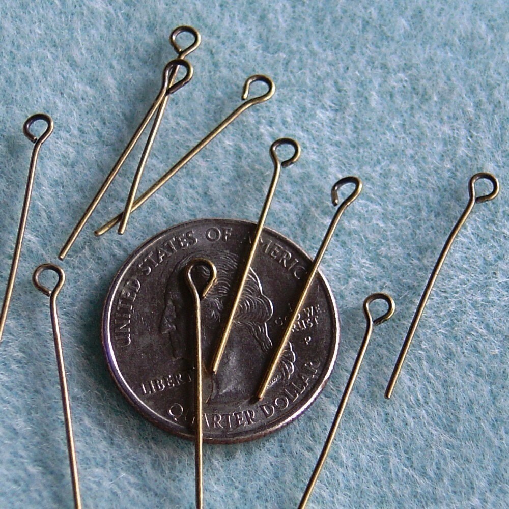 Antique Bronze Eye Pins Nickel Free 26mm 656