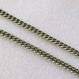 5ft Antique Bronze Heavy Plated Flat Cuban Curb Twist Cut Chain Nickel Free 7mm x 5mm Bulk 356