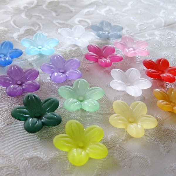 100pcs Colors Acrylic Lucite Flower Bead Mix Choose Your Colors 20mm 422