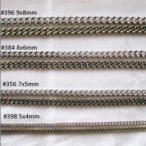 10ft Antique Silver Twist Cut Curb Chain 3.5mm x 4.5mm Nickel Free Bulk 398 image 4