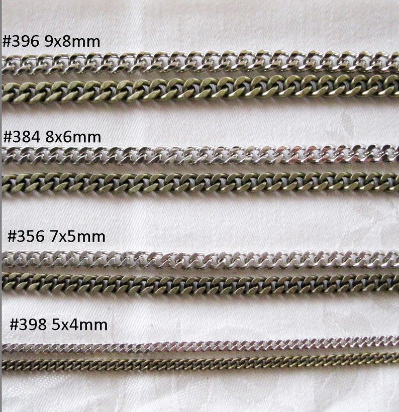 10ft Antique Silver Twist Cut Curb Chain 3.5mm x 4.5mm Nickel Free Bulk 398 image 4