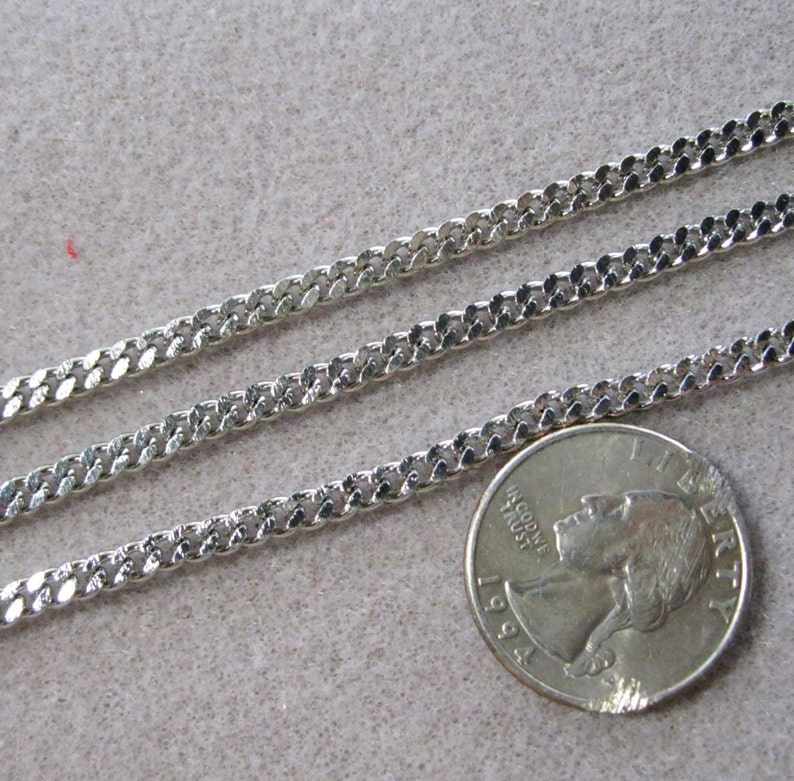 10ft Antique Silver Twist Cut Curb Chain 3.5mm x 4.5mm Nickel Free Bulk 398 image 3