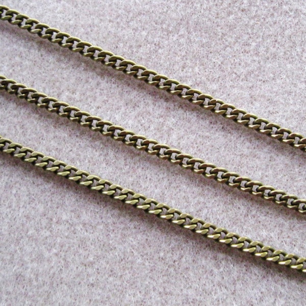 10ft Antique Bronze Brass Twist Curb Chain 3.5mm x 4.5mm Heavy Nickel Free Bulk 398