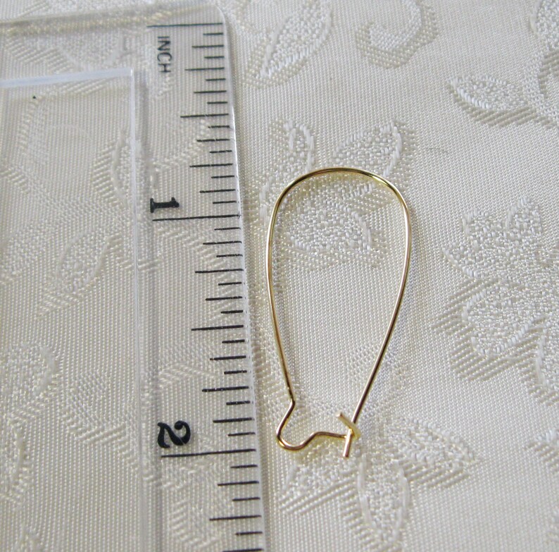 Light Gold Plated Brass Long Ear Wires 33mm Nickel Free 714 Etsy