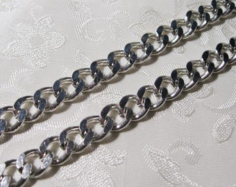 4 Feet Very Strong Twist Curb Chain Silver Plated Chain 7mm x 5mm Chain for dangle Charms