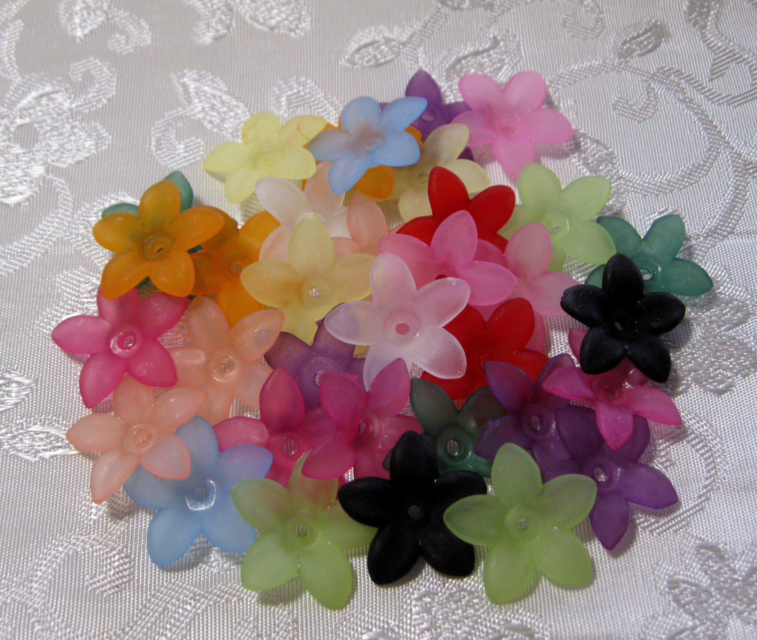 You Pick Colors Lucite Acrylic Star Flower Cap Bead Mix 17mm 424