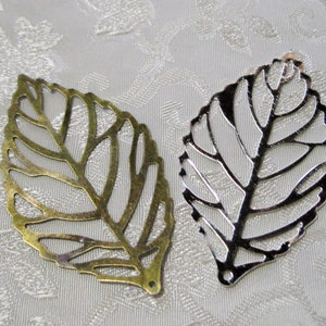 Leaf Filigree Mix You Choose Finish 54mm x 31 mm Pendant Charm 517