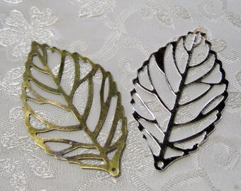 Leaf Filigree Mix You Choose Finish 54mm x 31 mm Pendant Charm 517