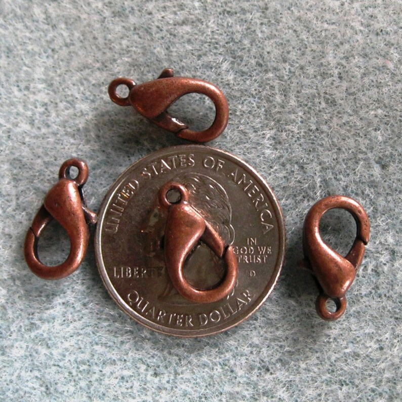 Antique Copper 14mm Lobster Clasps Nickel Free 603 Etsy