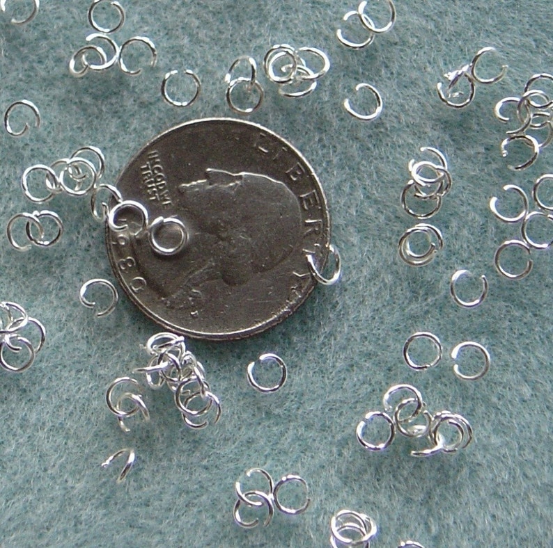 Bright Silver Plated Jump Rings 4mm 21 Gauge 622