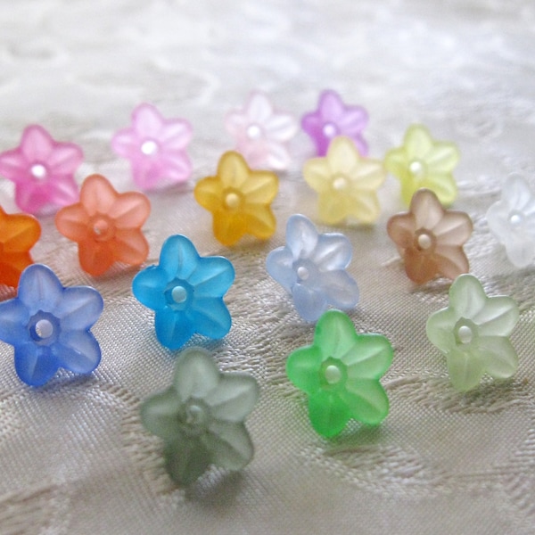 100pcs You Choose Colors Lucite Acrylic Flower Cap Bead Mix 10mm x 5mm, Larger Discounted Quantities 429