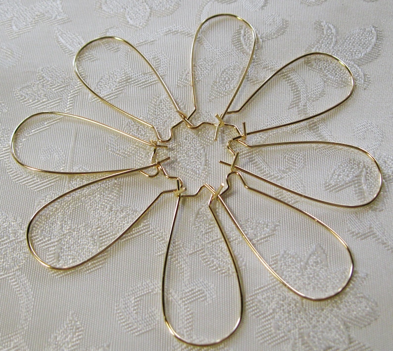 Light Gold Plated Brass Long Ear Wires 33mm Nickel Free 714 Etsy