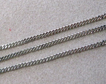 10ft Antique Silver Twist Cut Curb Chain 3.5mm x 4.5mm Nickel Free Bulk 398