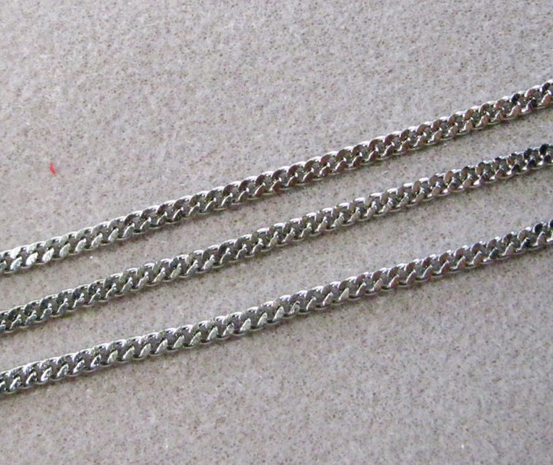 10ft Antique Silver Twist Cut Curb Chain 3.5mm x 4.5mm Nickel Free Bulk 398 image 1