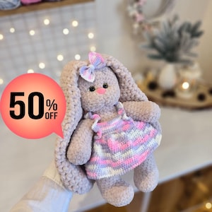 Crochet bunny,handmaded crochet baby snuggler bunny,Crochet baby toy, Crochet toy big bunny,amigurumi bunny,Plush bunny toy,crocheted animal