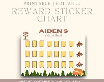 Editable Printable Sticker Reward Chart Visual Reward System Morning ...