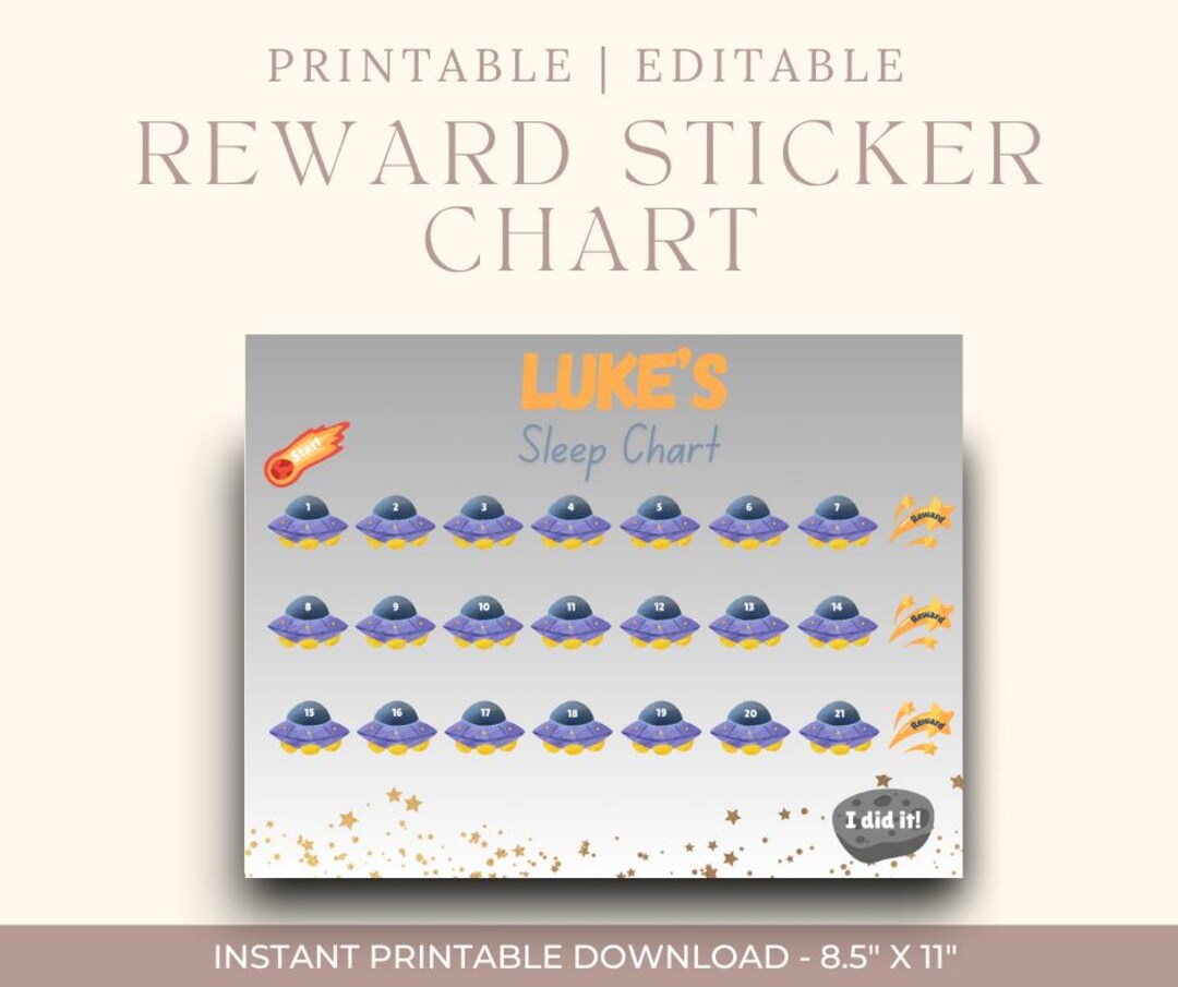 Editable Printable Sticker Reward Chart | Visual Reward System ...