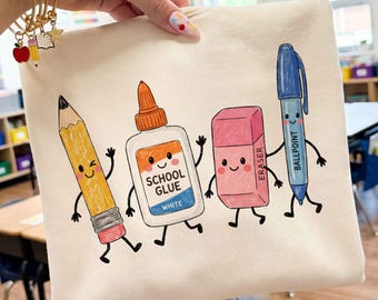 Back to School Teacher Doodle PNG, School Supplies Clipart, Kindergarten Shirt Design